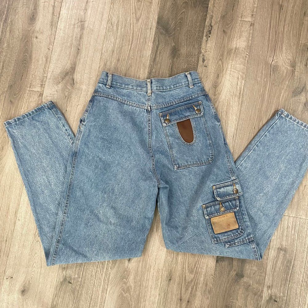 Vintage 90s  Northern Blues  100% Cotton Carpenter Tapered Pleated Pant Jeans 8